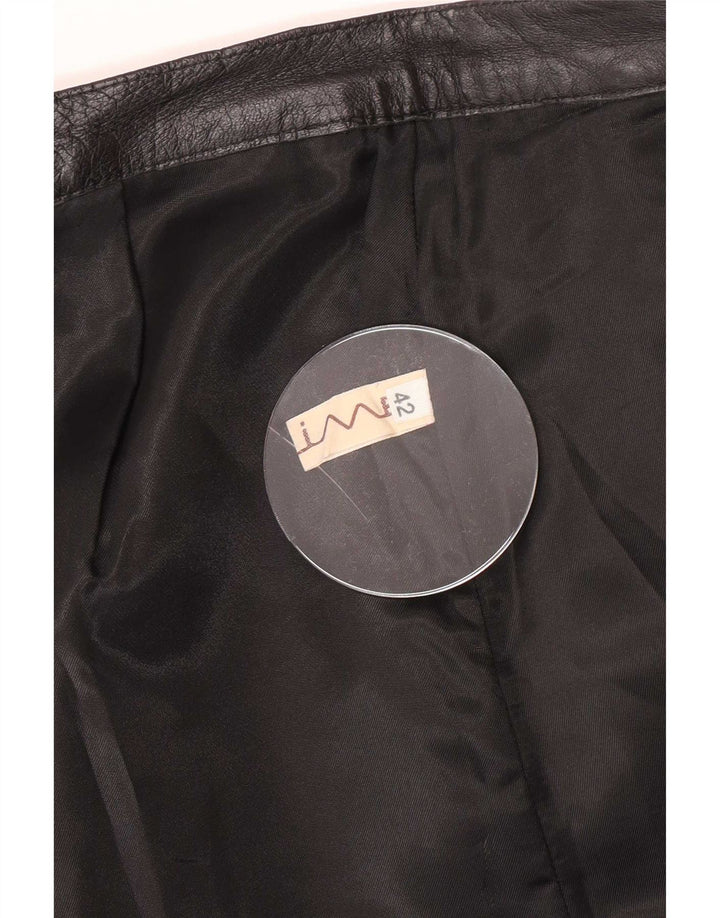 Maxime Womens Leather Skirt IT 42 Medium W26 Black