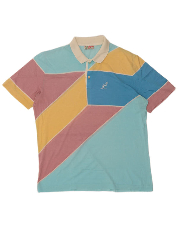 AUSTRALIAN L'ALPINA Mens Polo Shirt IT 54 XL Multicoloured Colourblock