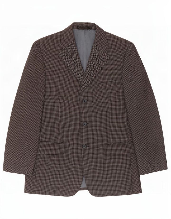 Marks & Spencer Mens Short Blazer Jacket UK 38 Medium Navy Blue Geometric