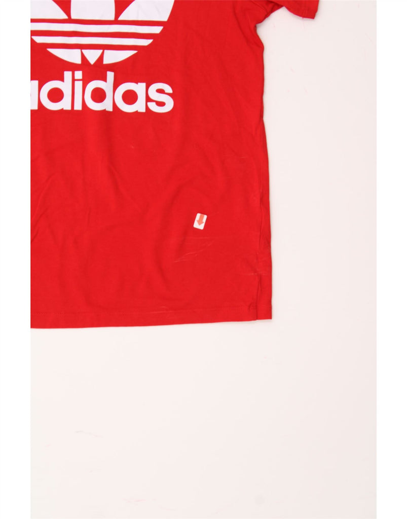 ADIDAS Womens Graphic T-Shirt Top UK 12 Medium Red Vintage Adidas and Second-Hand Adidas from Messina Hembry 