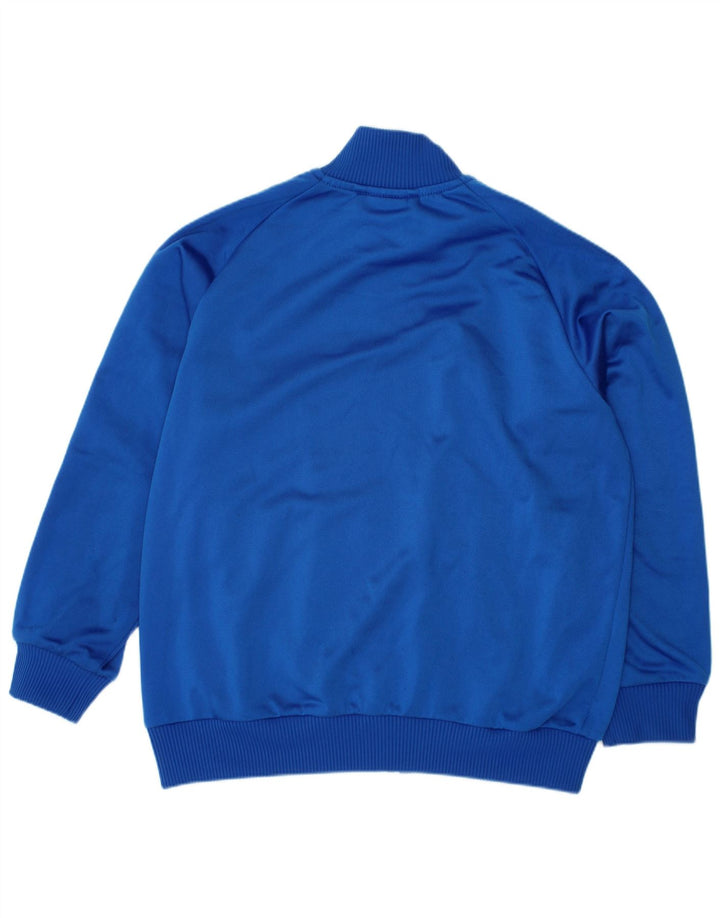 Adidas Boys Tracksuit Top Jacket 7-8 Years Blue Colourblock Polyester