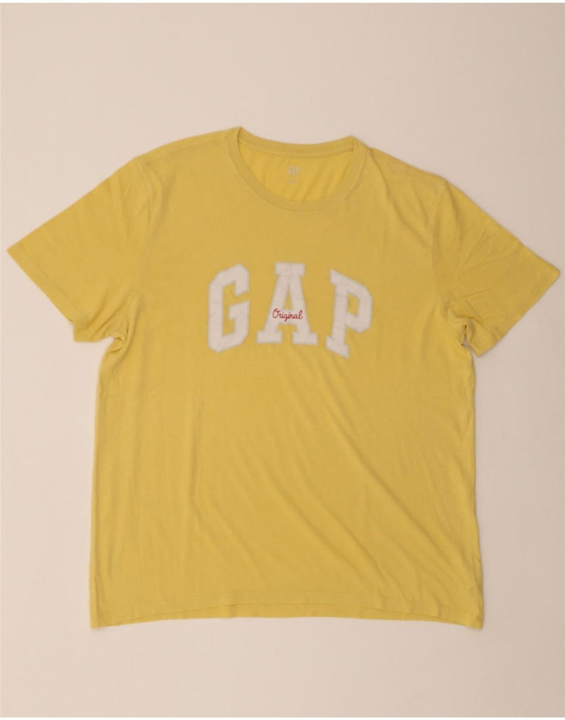 GAP Mens Graphic T-Shirt Top Large Yellow Cotton Vintage Gap and Second-Hand Gap from Messina Hembry 