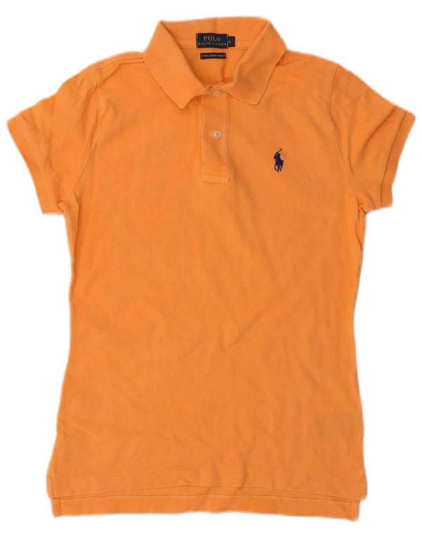 Polo Ralph Lauren Womens The Skinny Shirt UK 10 Small Orange Cotton
