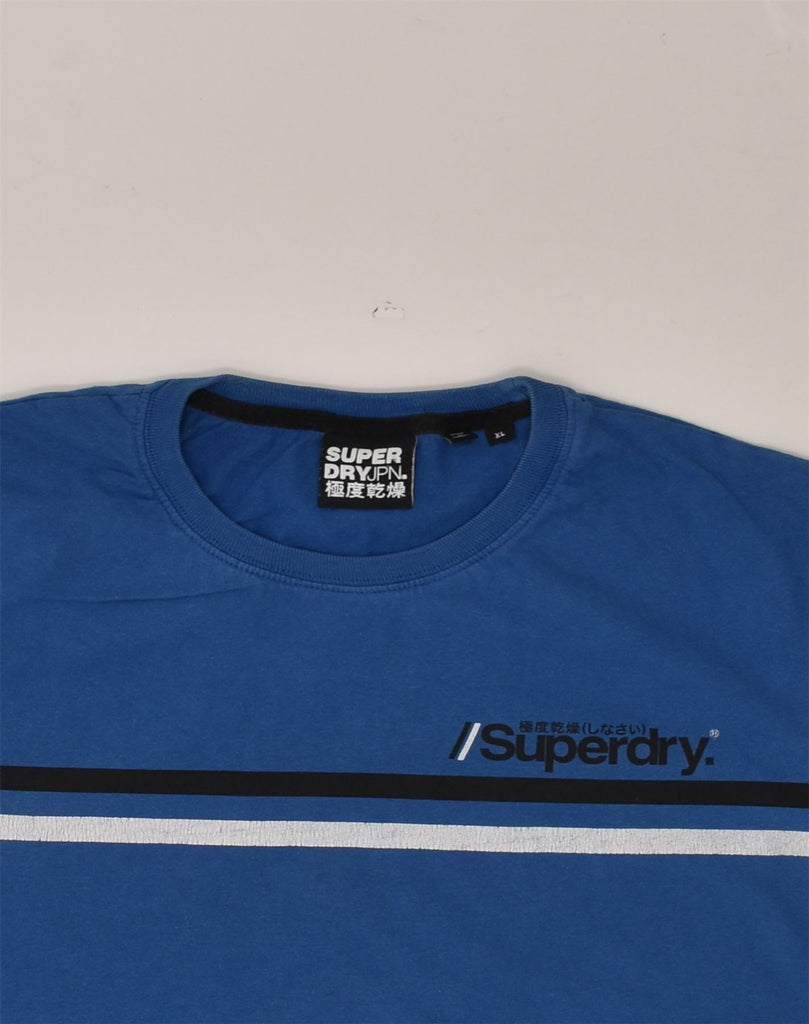 SUPERDRY Womens T-Shirt Top UK 18 XL Blue Cotton | Vintage Superdry | Thrift | Second-Hand Superdry | Used Clothing | Messina Hembry 