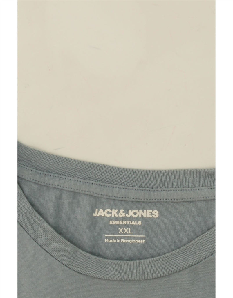 JACK & JONES Mens T-Shirt Top 2XL Blue Cotton Vintage Jack & Jones and Second-Hand Jack & Jones from Messina Hembry 