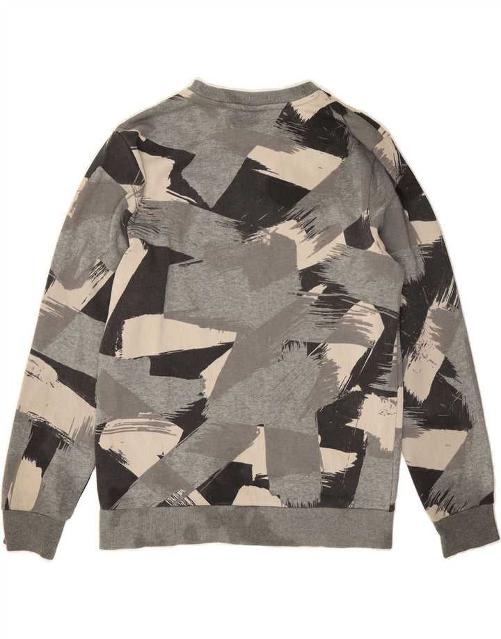 PUMA Mens Abstract Pattern Sweatshirt Jumper Medium Grey Cotton Vintage Puma and Second-Hand Puma from Messina Hembry 