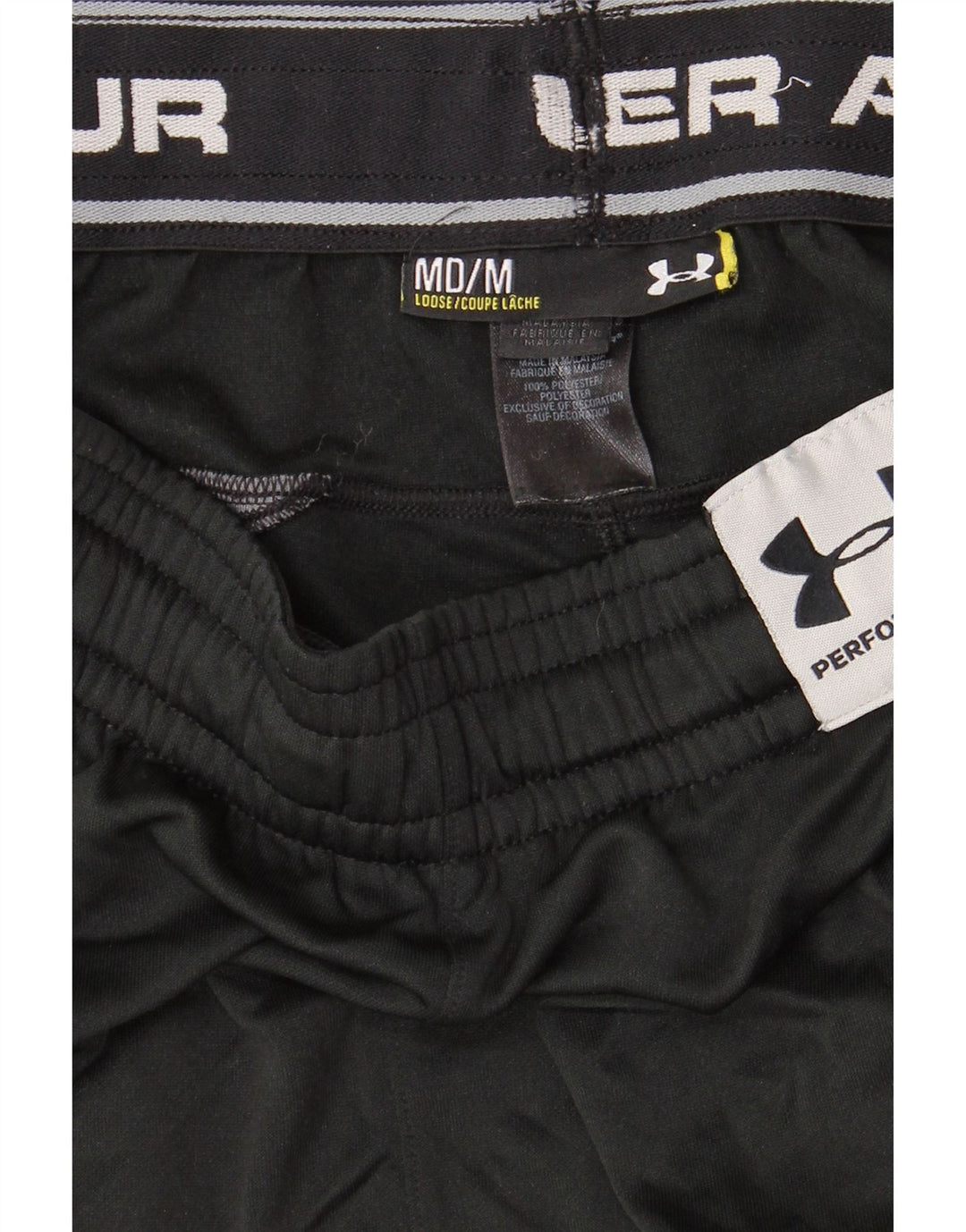 Under Armour Mens Tracksuit Trousers Medium  Black Colourblock Polyester