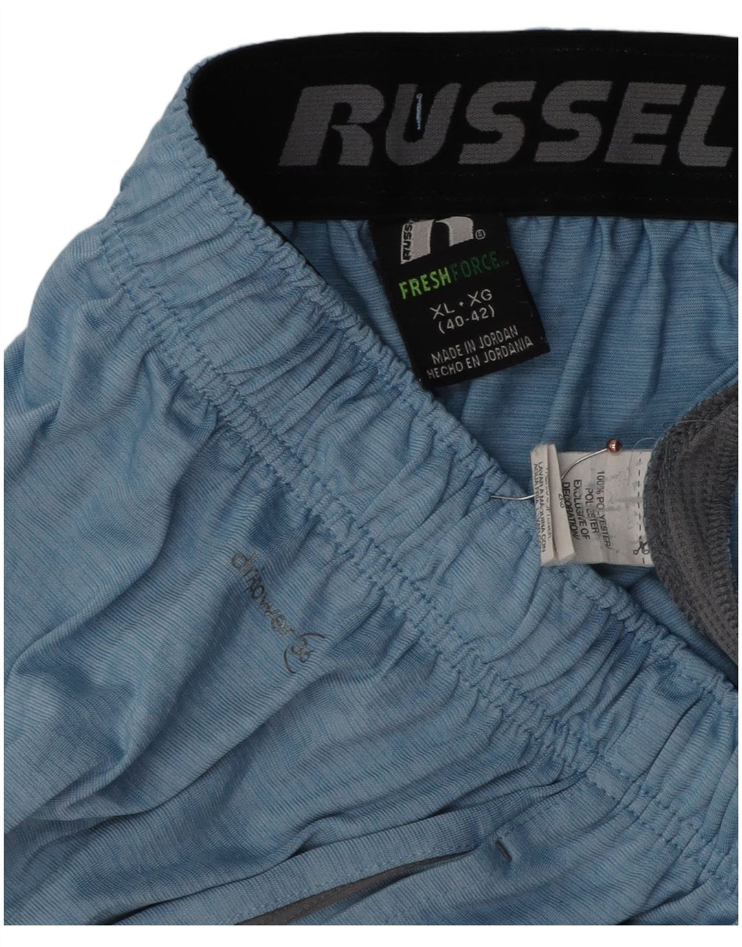 RUSSELL ATHLETIC Mens Sport Shorts XL Blue Colourblock Polyester