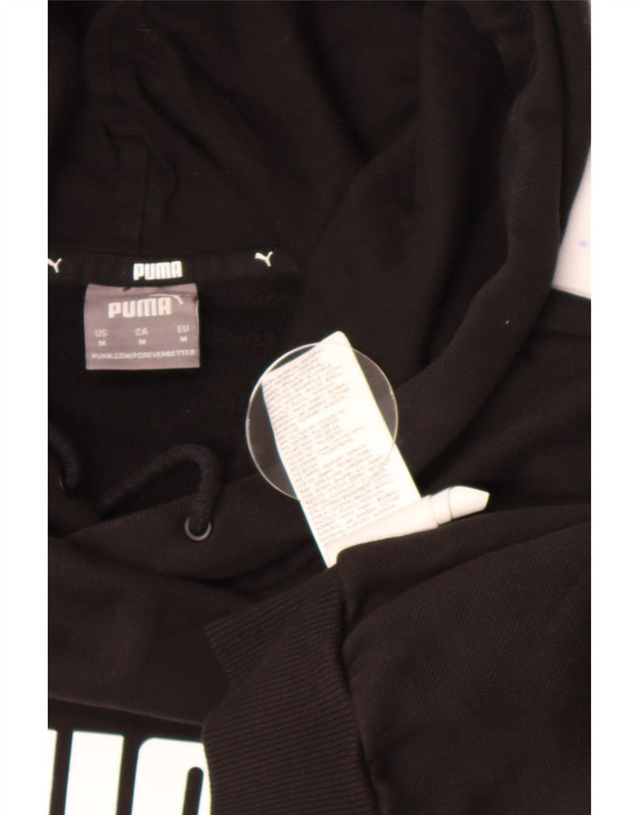 Puma Mens Graphic Hoodie Jumper Medium Black Cotton