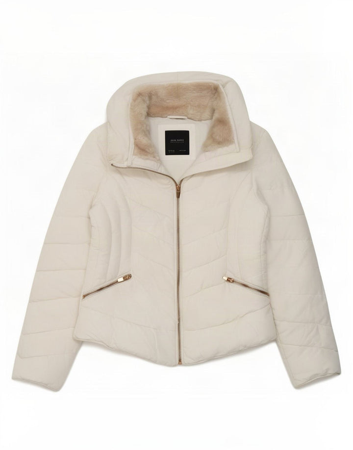 Zara Womens Padded Jacket UK 14 Large White