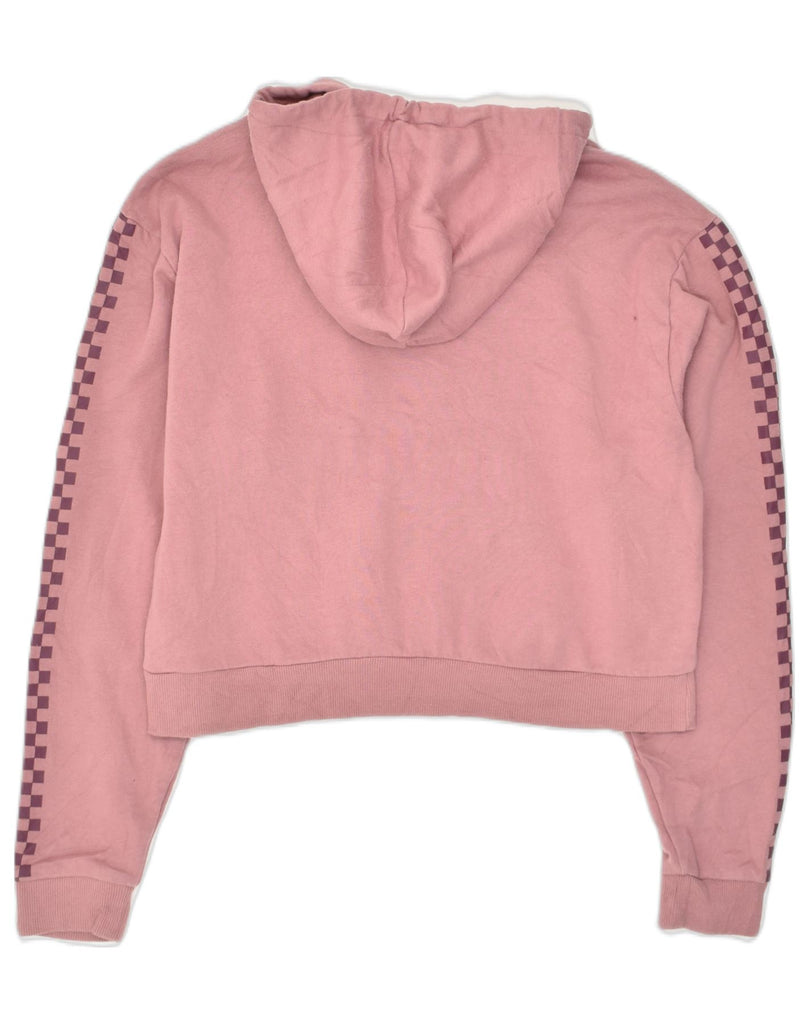 VANS Womens Oversized Crop Hoodie Jumper UK 6 XS Pink Cotton | Vintage Vans | Thrift | Second-Hand Vans | Used Clothing | Messina Hembry 