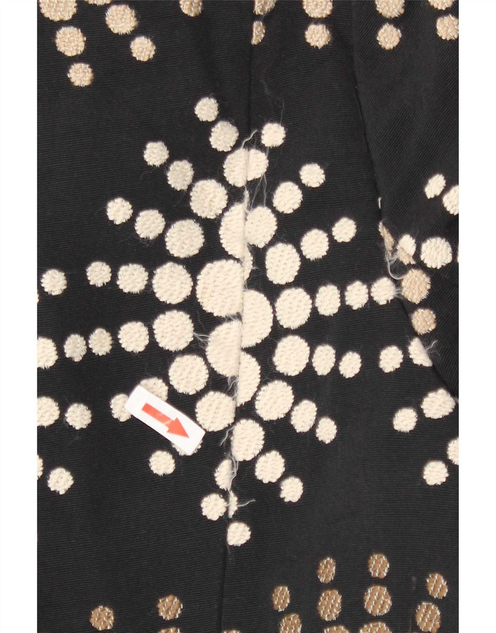 Desigual Womens Overcoat EU 42 Large Black Geometric Polyester