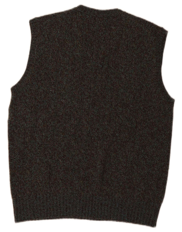 Benetton Mens Vest Tank Top Small Brown Flecked New Wool