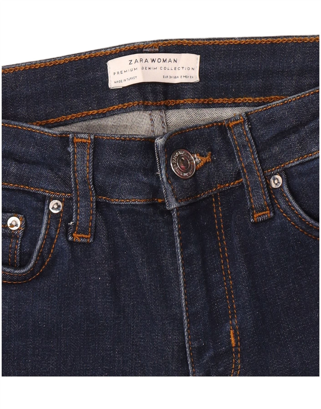 Zara Womens Flared Jeans EU 34 2XS W24 L31 Navy Blue