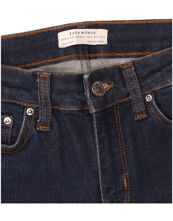 Zara Womens Flared Jeans EU 34 2XS W24 L31 Navy Blue
