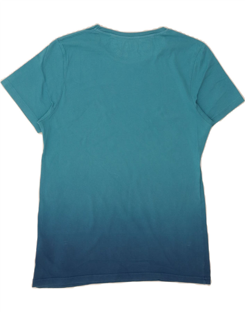 JACK & JONES Mens Graphic T-Shirt Top Small Blue Colourblock Cotton Vintage Jack & Jones and Second-Hand Jack & Jones from Messina Hembry 