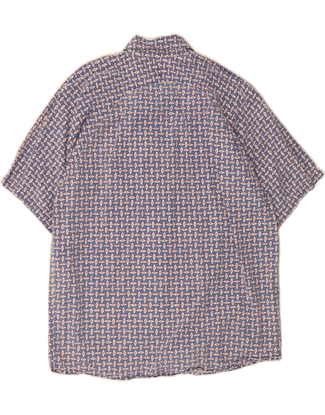 CASA BLANCA Mens Abstract Pattern Short Sleeve Shirt Medium Blue Cotton Vintage Casa Blanca and Second-Hand Casa Blanca from Messina Hembry 