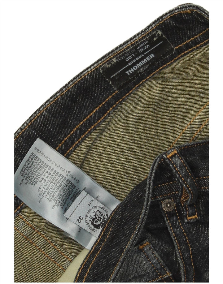 Diesel Mens Thommer Slim Jeans W32 L32 Navy Blue Cotton