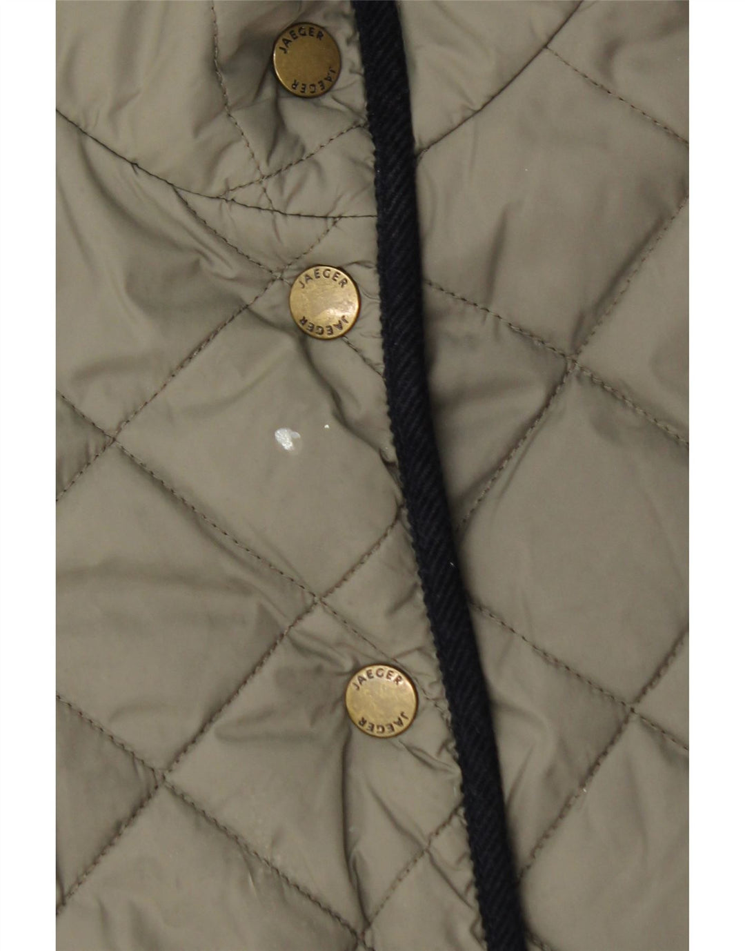 Jaeger Womens Quilted Jacket UK 12 Medium Khaki Polyamide