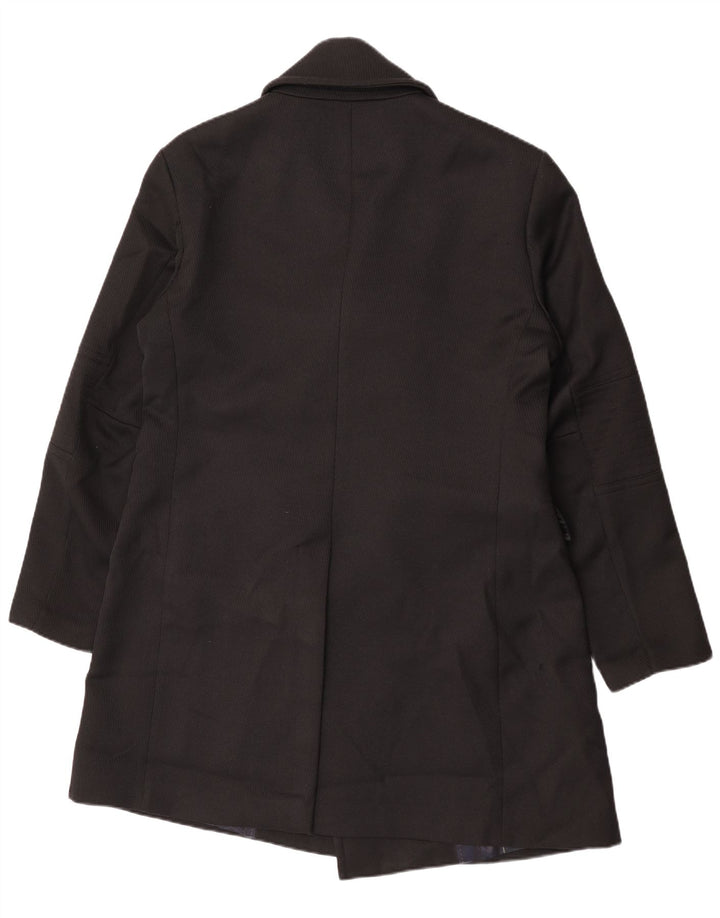 Zara Mens Double Breasted Coat UK 44 2XL Black