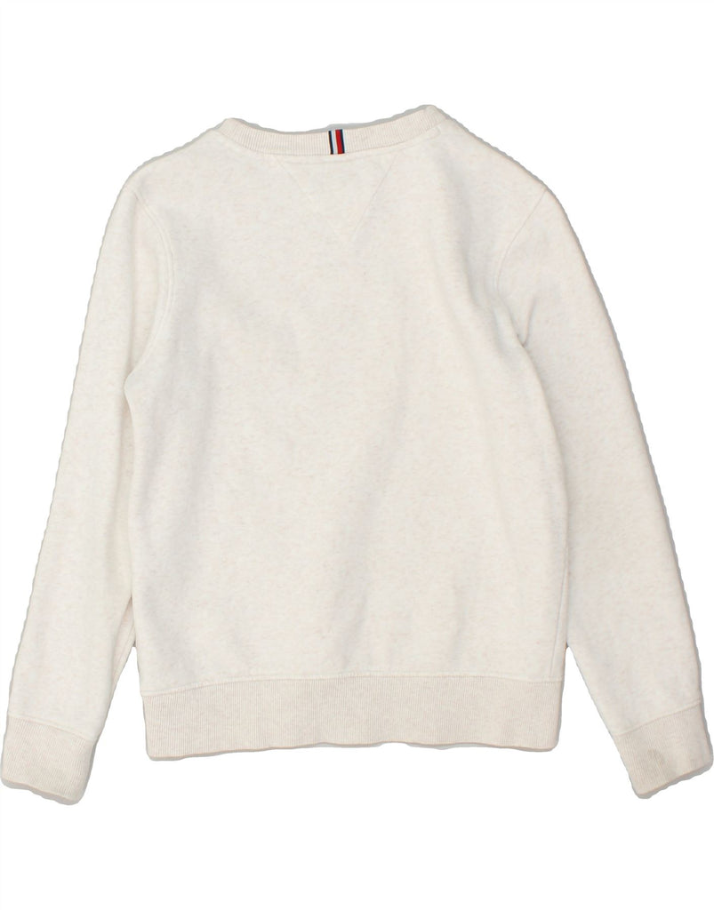 TOMMY HILFIGER Girls Graphic Sweatshirt Jumper 11-12 Years Off White | Vintage Tommy Hilfiger | Thrift | Second-Hand Tommy Hilfiger | Used Clothing | Messina Hembry 