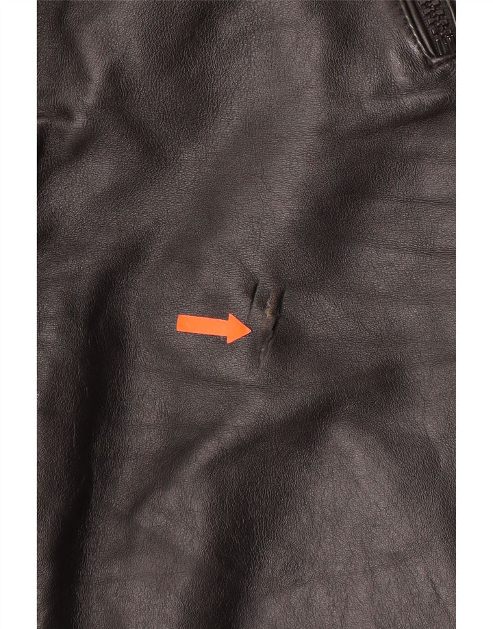 VINTAGE Womens Moto Racer Trousers IT 44 Medium W30 L27 Black Leather