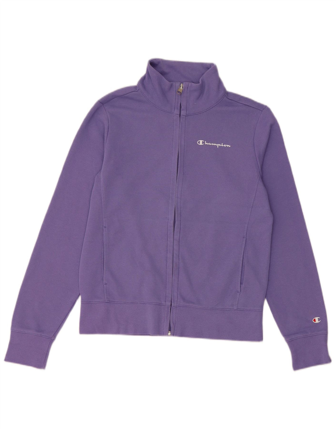 CHAMPION Womens Tracksuit Top Jacket UK 14 Medium Purple Cotton