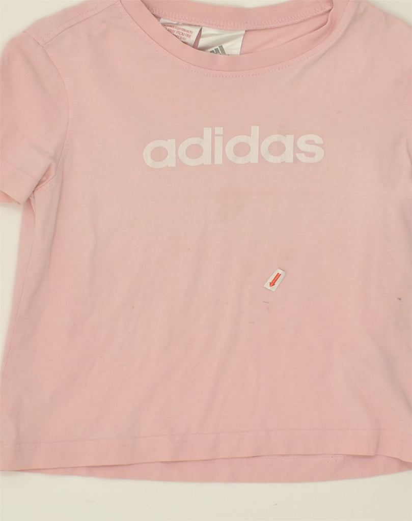 ADIDAS Girls Graphic T-Shirt Top 7-8 Years Pink Cotton | Vintage Adidas | Thrift | Second-Hand Adidas | Used Clothing | Messina Hembry 