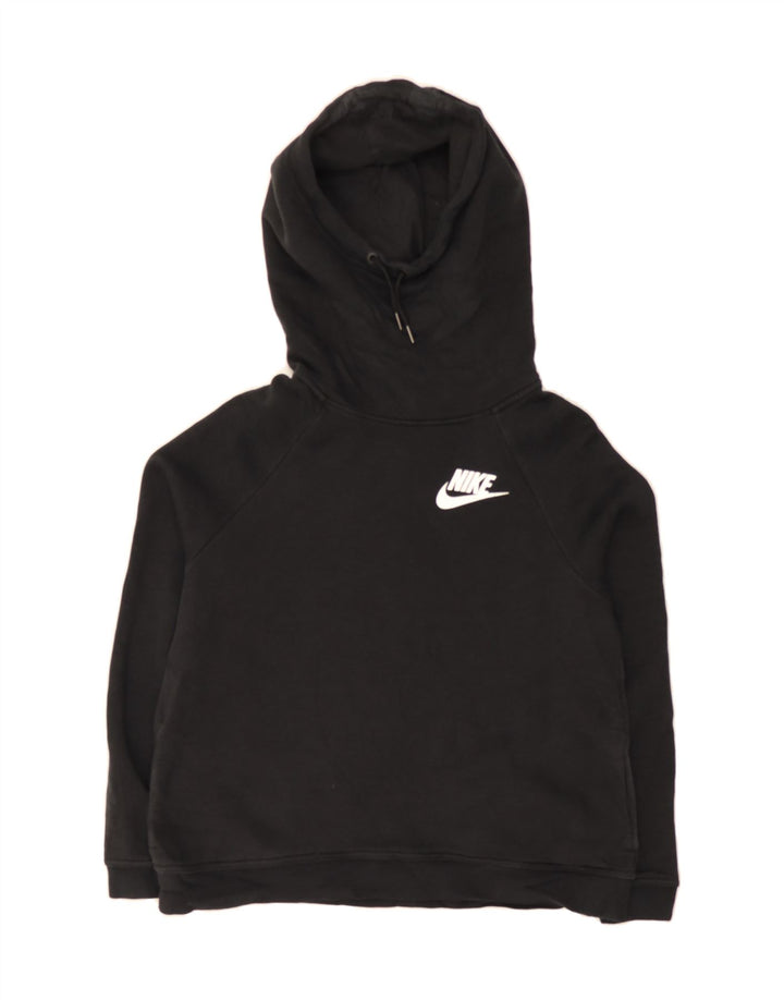 NIKE Womens Graphic Oversized Hoodie Jumper UK 14 Medium Black Cotton Vintage Nike and Second-Hand Nike from Messina Hembry 
