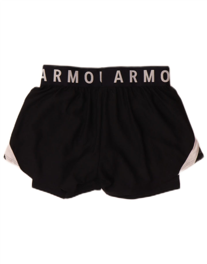 UNDER ARMOUR Womens Graphic Sport Shorts UK 6 XS  Black Polyester