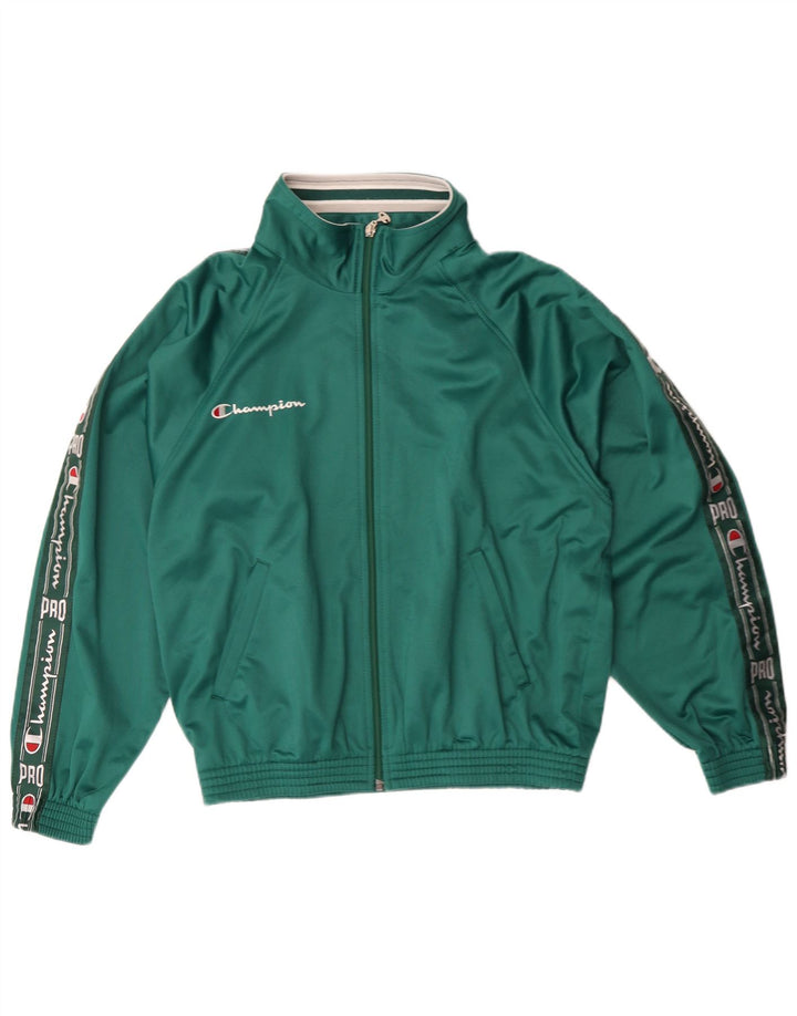 Champion Mens Tracksuit Top Jacket XS Green Polyester