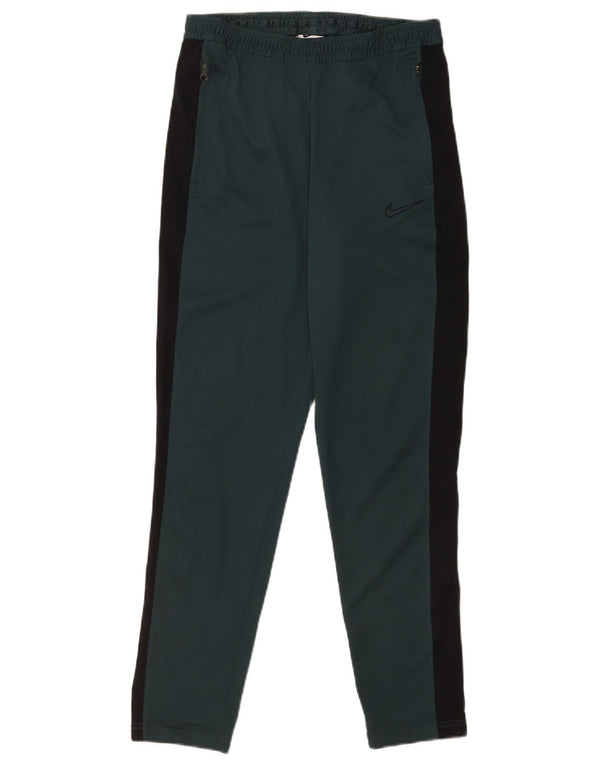 Nike Womens Dri Fit Slim Tracksuit Trousers UK 10 Small Blue Colourblock