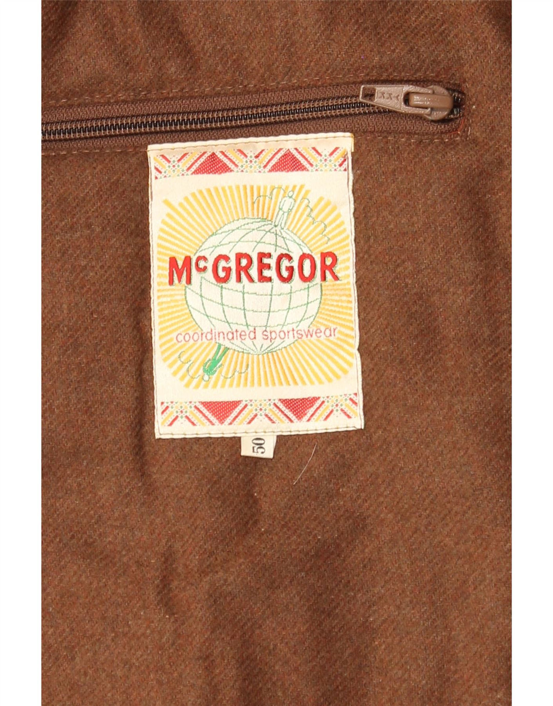 MC GREGOR Mens Bomber Jacket IT 50 Large Khaki Wool Vintage MC Gregor and Second-Hand MC Gregor from Messina Hembry 