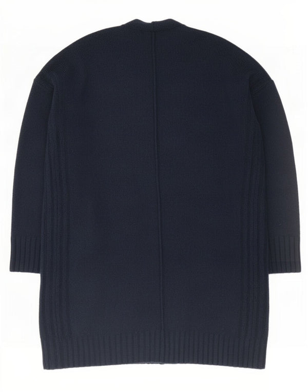 Marks & Spencer Womens Longline Cardigan Sweater UK 14 Medium Navy Blue