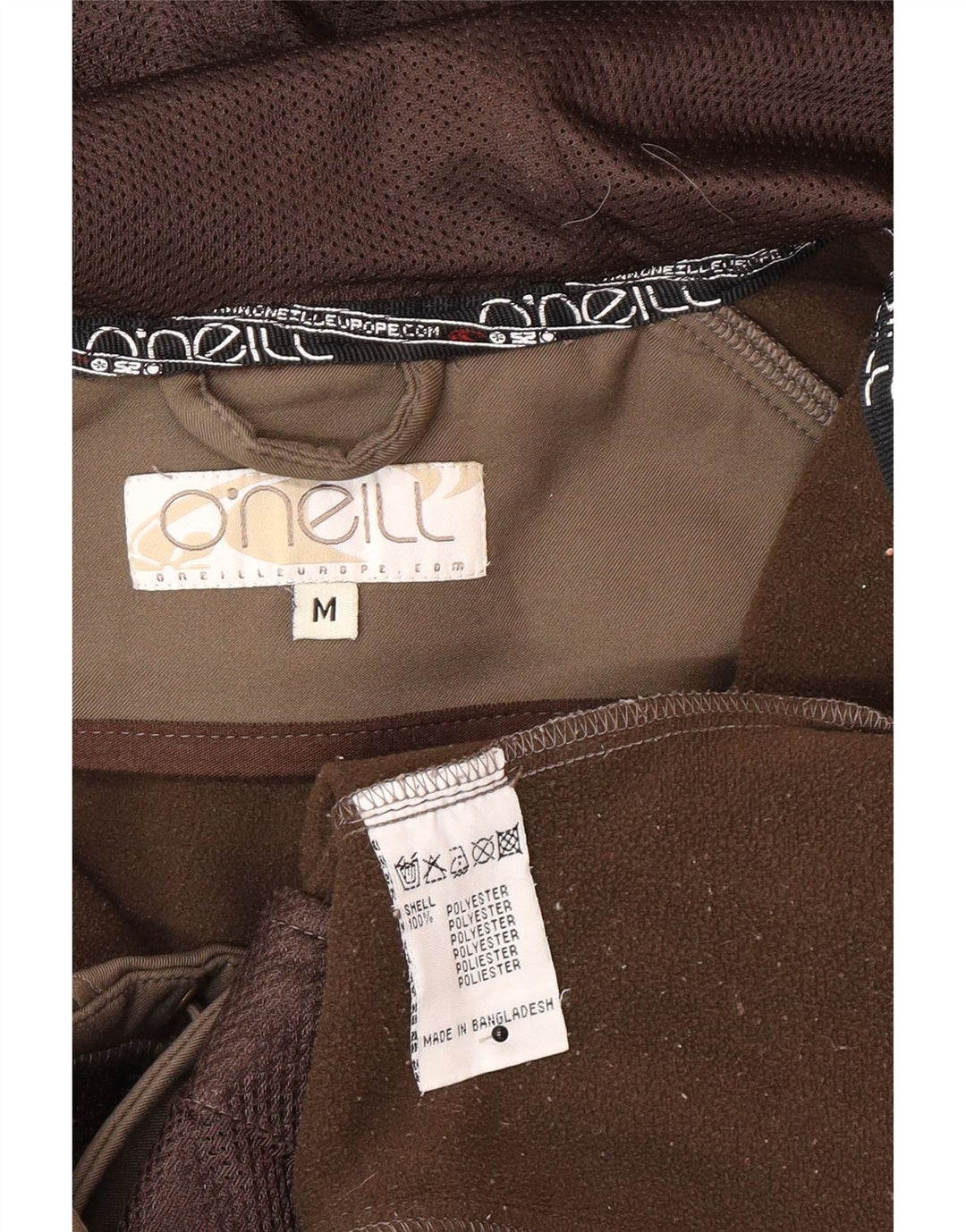 O'Neill Womens Hooded Windbreaker Jacket UK 12 Medium Khaki Polyester