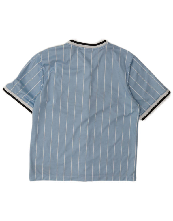 Karl Kani Womens Graphic Oversized Jersey Top UK 6 XS Blue Striped