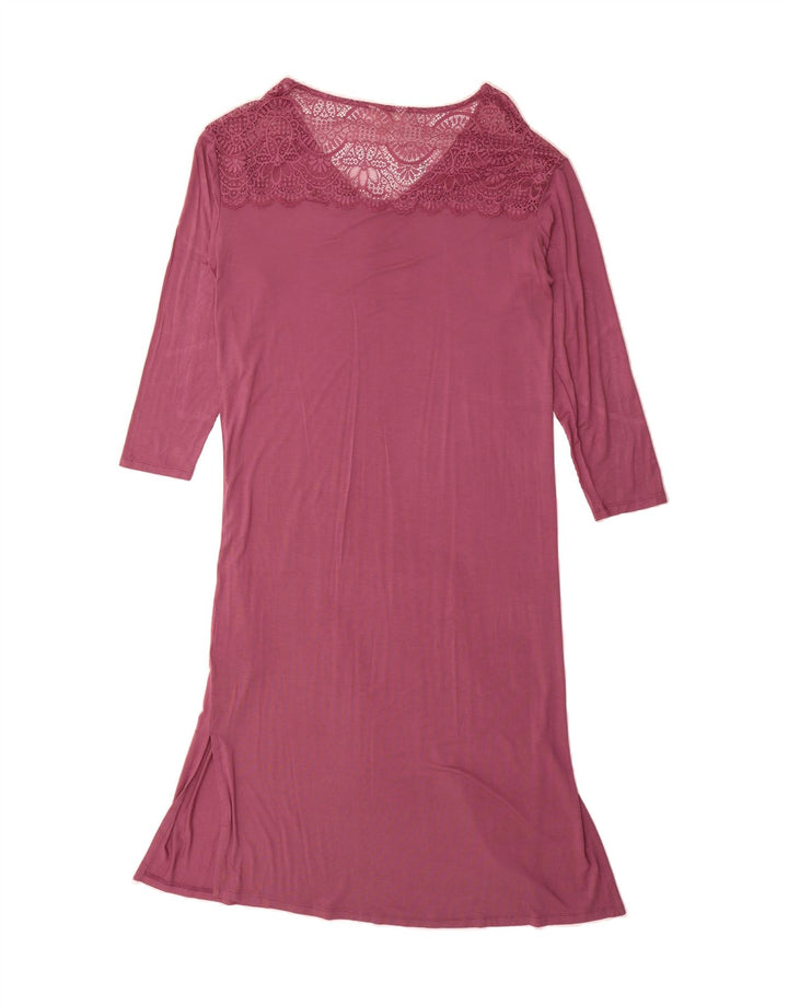 MARKS & SPENCER Womens Long Sleeve Maxi Dress UK 14 Medium Purple Viscose Vintage Marks & Spencer and Second-Hand Marks & Spencer from Messina Hembry 