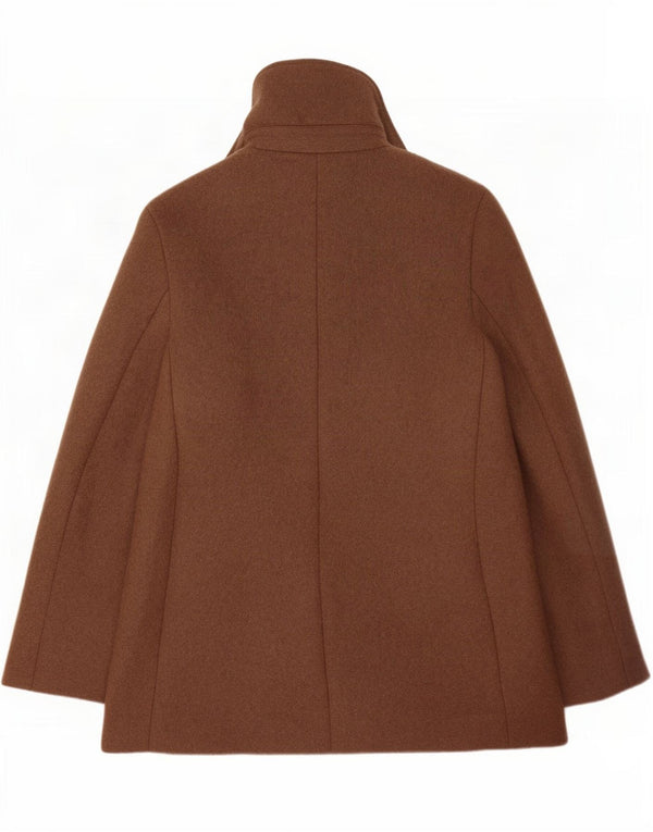 Cos Womens Open Overcoat EU 38 Medium Brown Wool