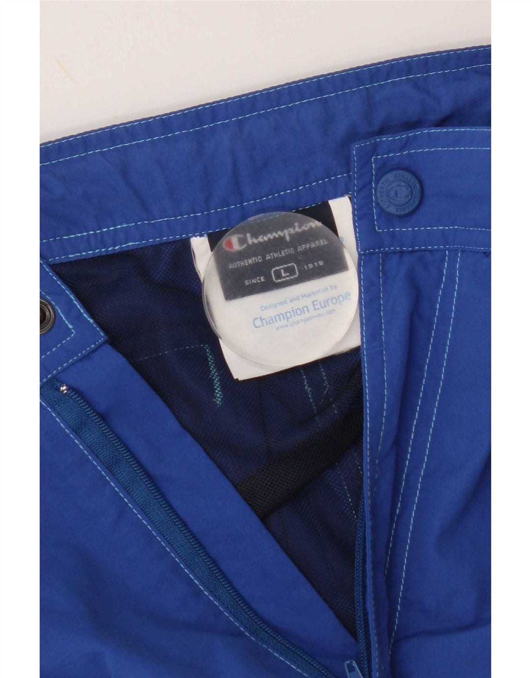 Champion Mens Graphic Swimming Shorts Large Blue Colourblock Nylon