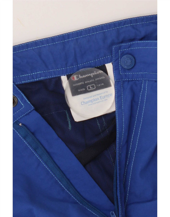 Champion Mens Graphic Swimming Shorts Large Blue Colourblock Nylon