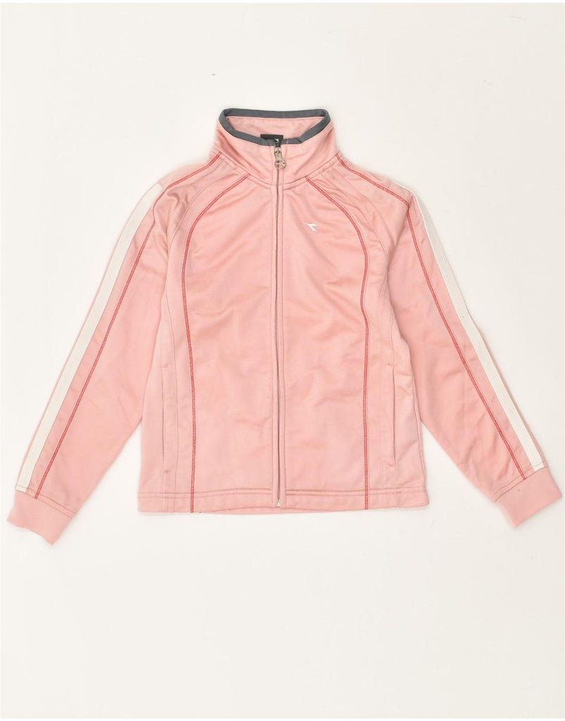 DIADORA Girls Tracksuit Top Jacket 9-10 Years Pink Polyester | Vintage Diadora | Thrift | Second-Hand Diadora | Used Clothing | Messina Hembry 