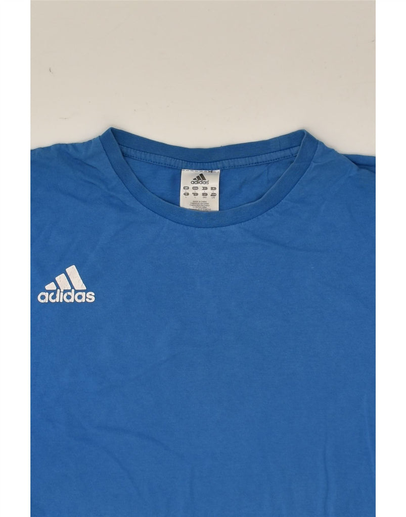 ADIDAS Womens Graphic T-Shirt Top UK 16 Large Blue Cotton | Vintage Adidas | Thrift | Second-Hand Adidas | Used Clothing | Messina Hembry 