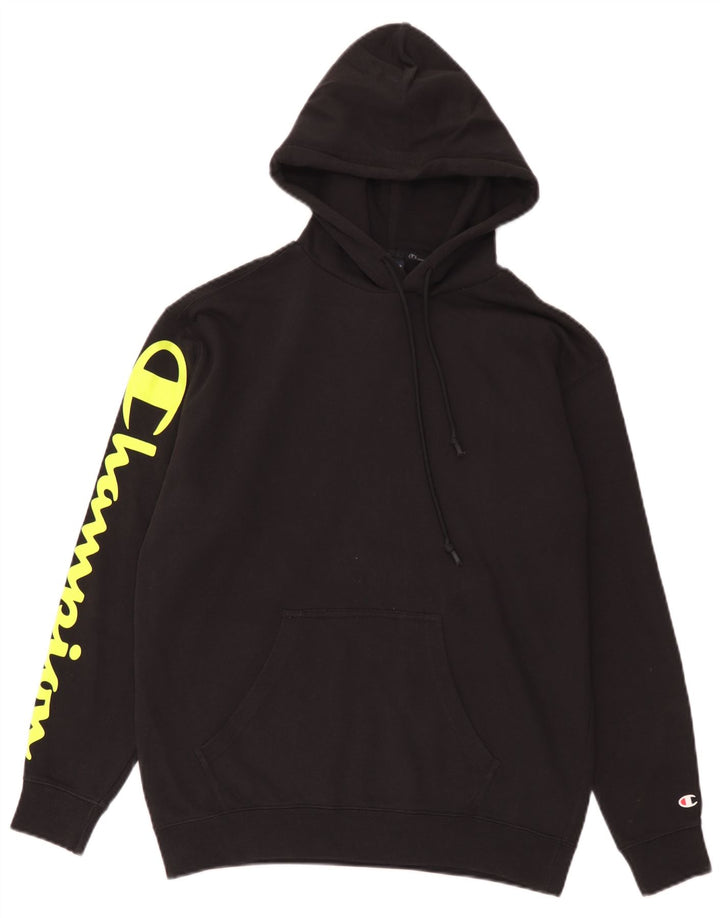 Champion Mens Graphic Hoodie Jumper Small Black