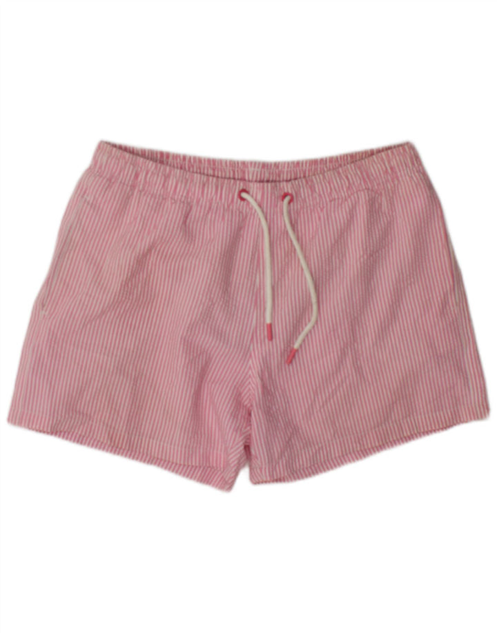 Zara Mens Swimming Shorts Large W34 Pink Striped