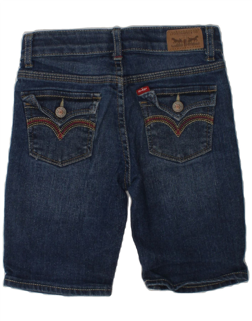 LEVI'S Girls Bermuda Denim Bermuda Shorts 5-6 Years W22 Navy Blue Ramie | Vintage Levi's | Thrift | Second-Hand Levi's | Used Clothing | Messina Hembry 