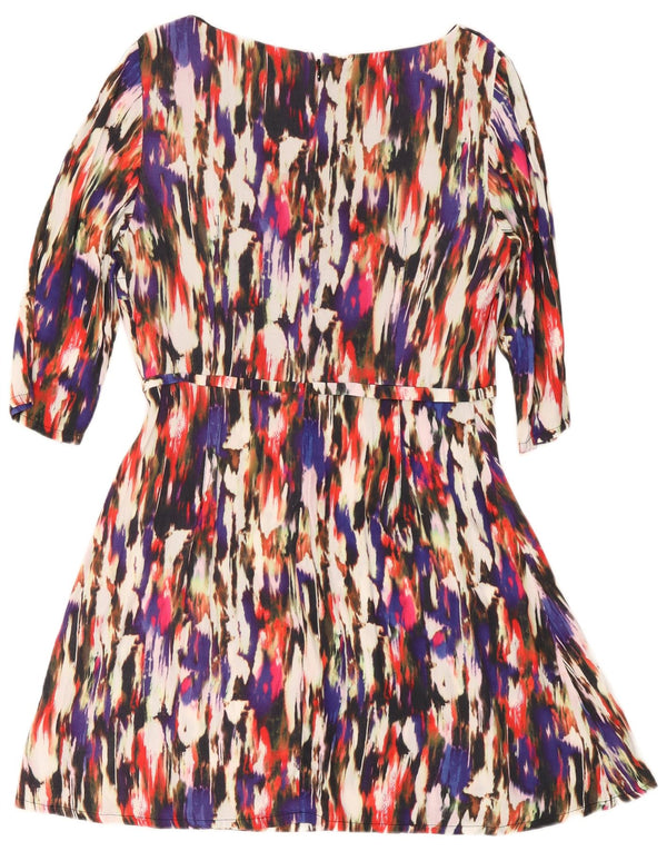 French Connection Womens A-Line Dress UK 14 Large Multicoloured Colourblock