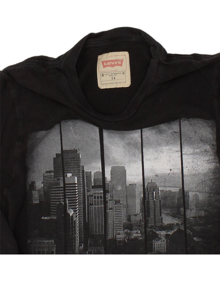 LEVI'S Boys Graphic Top Long Sleeve 13-14 Years Black Cotton Vintage Levi's and Second-Hand Levi's from Messina Hembry 