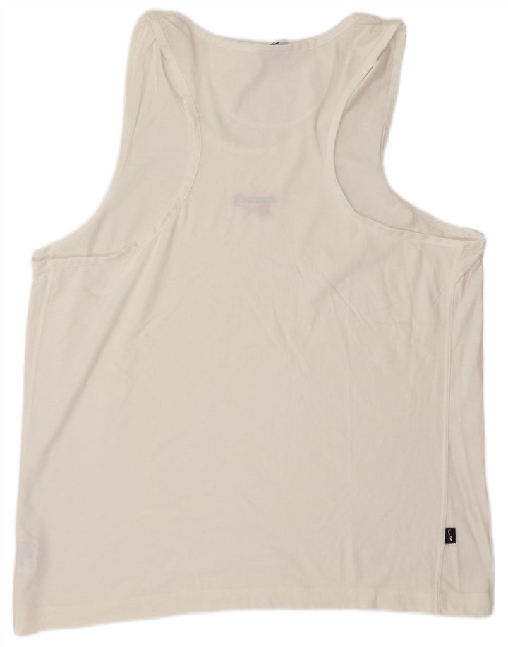 REEBOK Mens Vest Top XL White Cotton