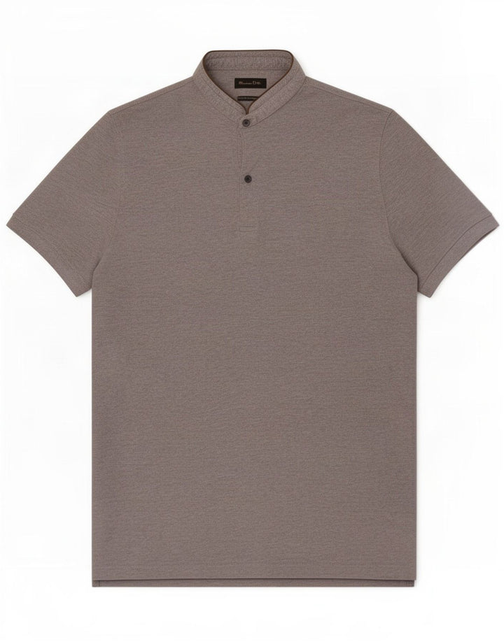 Massimo Dutti Mens Polo Shirt Large Grey Cotton