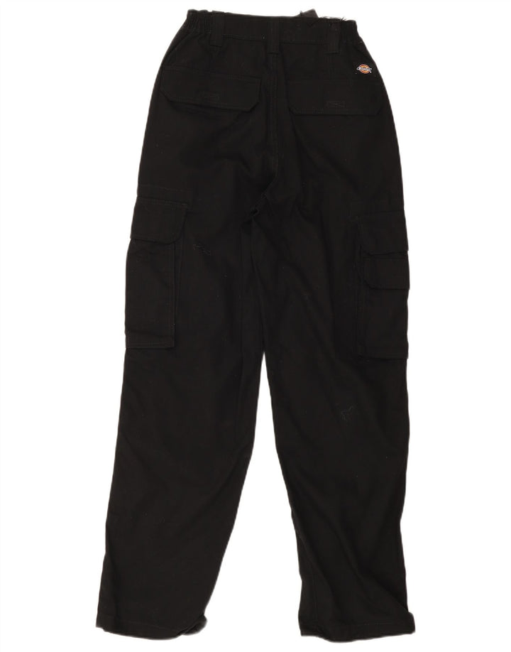 DICKIES Mens Straight Cargo Trousers W26 L28 Black Cotton